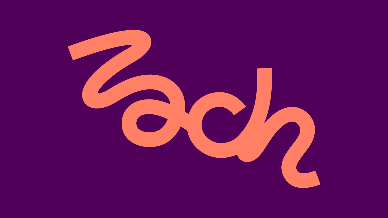 ZACH Theater logo over a purple background